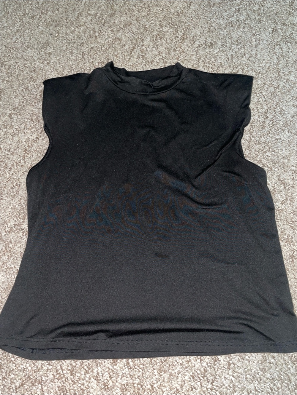 SHEIN Black Mock Neck Sleeveless Tank Top
